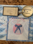 Load image into Gallery viewer, Bow Needlepoint Canvas 13 Count Beginner Ornament: Coastal Preppy Project, 4" Round