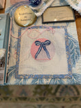 Load image into Gallery viewer, Bow Needlepoint Canvas 13 Count Beginner Ornament: Coastal Preppy Project, 4" Round