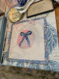 Load image into Gallery viewer, Bow Needlepoint Canvas 13 Count Beginner Ornament: Coastal Preppy Project, 4" Round
