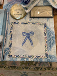 Load image into Gallery viewer, Bow Needlepoint Canvas 13 Count Beginner Ornament: Coastal Preppy Project, 4" Round