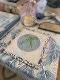 Load image into Gallery viewer, Bow Needlepoint Canvas 13 Count Beginner Ornament: Coastal Preppy Project, 4" Round
