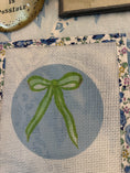 Load image into Gallery viewer, Bow Needlepoint Canvas 13 Count Beginner Ornament: Coastal Preppy Project, 4" Round