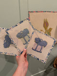 Load image into Gallery viewer, NEW 4" Small Coastal Boat Tote Bag full of Hydrangeas