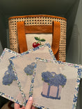 Load image into Gallery viewer, NEW 4" Small Coastal Boat Tote Bag full of Hydrangeas
