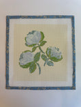 Load image into Gallery viewer, Needlepoint Canvas on 13 Roses Zweigart Mono Deluxe Mesh Embroidery with finished Liberty of London fabric on the edges
