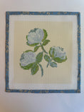 Load image into Gallery viewer, Needlepoint Canvas on 13 Roses Zweigart Mono Deluxe Mesh Embroidery with finished Liberty of London fabric on the edges