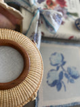 Load image into Gallery viewer, Needlepoint Canvas on 13 Roses Zweigart Mono Deluxe Mesh Embroidery with finished Liberty of London fabric on the edges