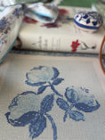 Load image into Gallery viewer, Needlepoint Canvas on 13 Roses Zweigart Mono Deluxe Mesh Embroidery with finished Liberty of London fabric on the edges