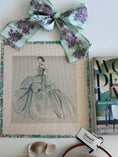 Load image into Gallery viewer, Needlepoint ART Canvas on 13 Dior Dress Dior Vintage Dress Zweigart Mono Deluxe Mesh Embroidery with finished Liberty of London fabric on the edges