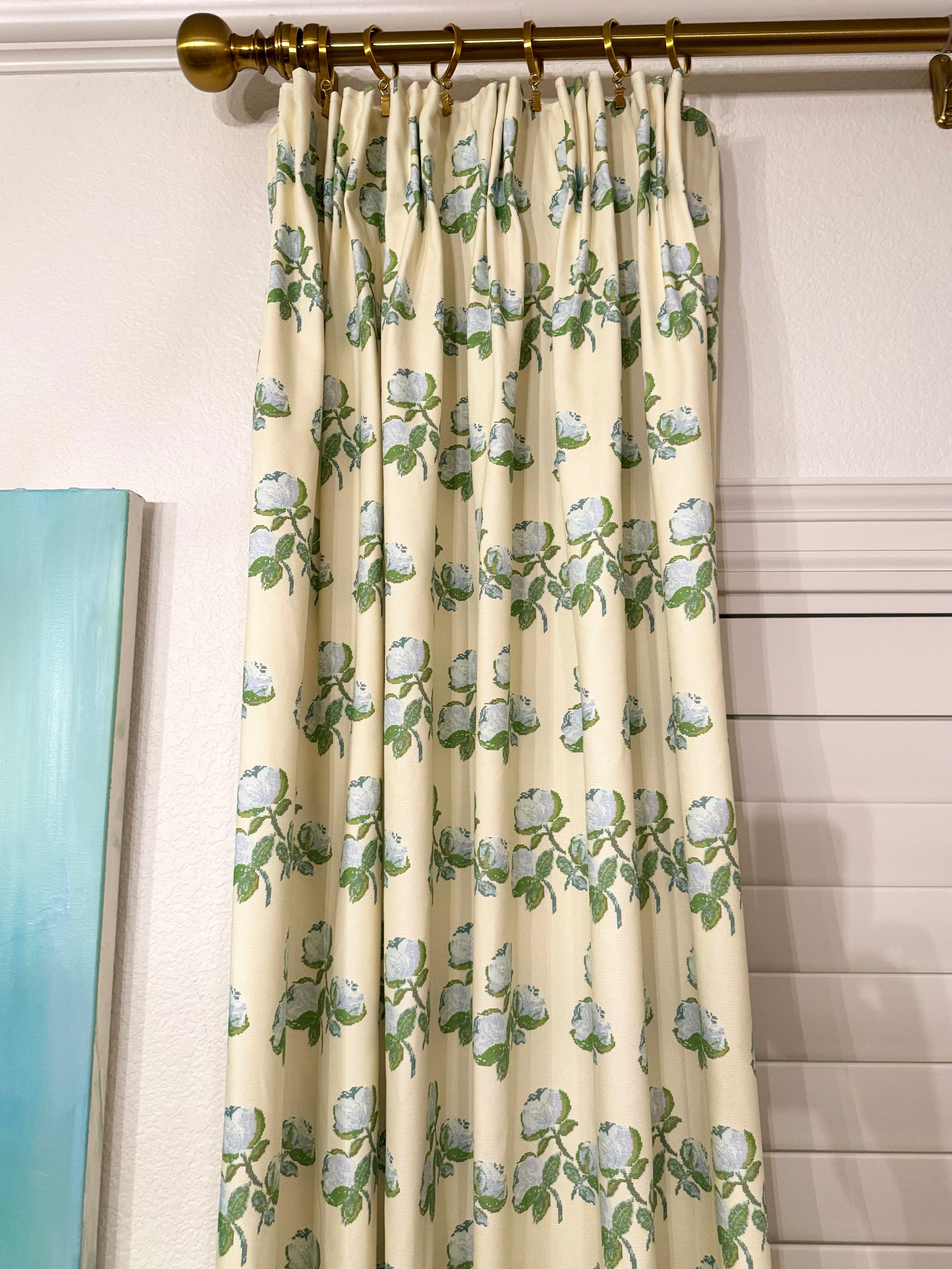 Custom Made Drapery Bowood New England Roses Fabric