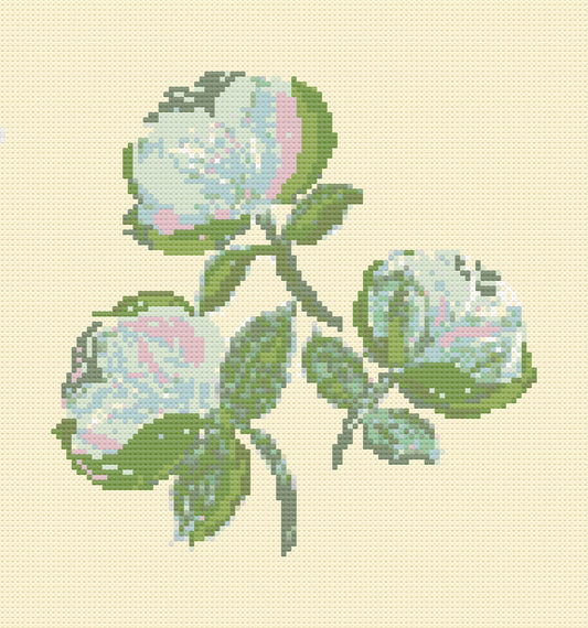 Needlepoint Canvas on 13 Bowood Roses  Zweigart Mono Deluxe Mesh Embroidery with finished Liberty of London fabric on the edges