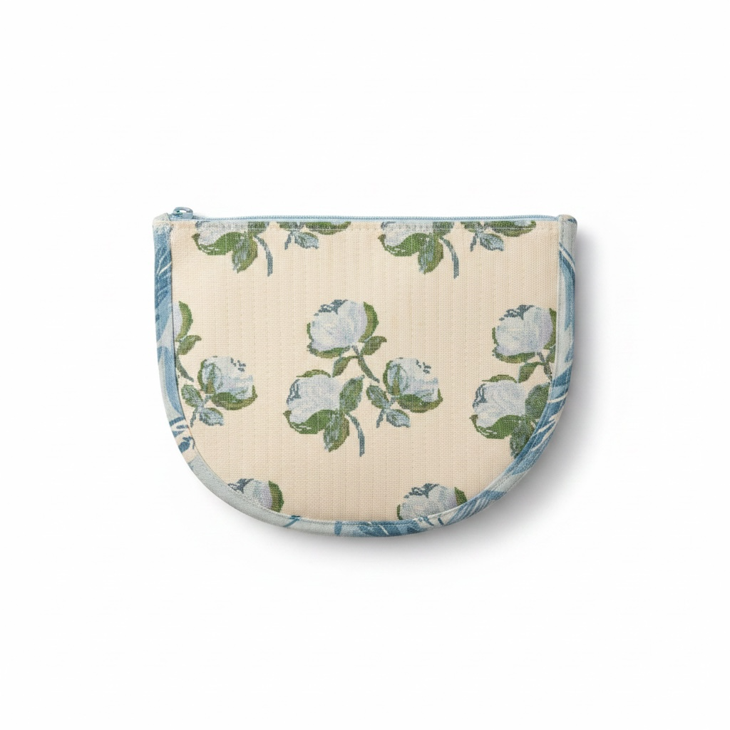 Roses East Coast Roses Floral Needlepoint Canvas Thread Pouch Bag