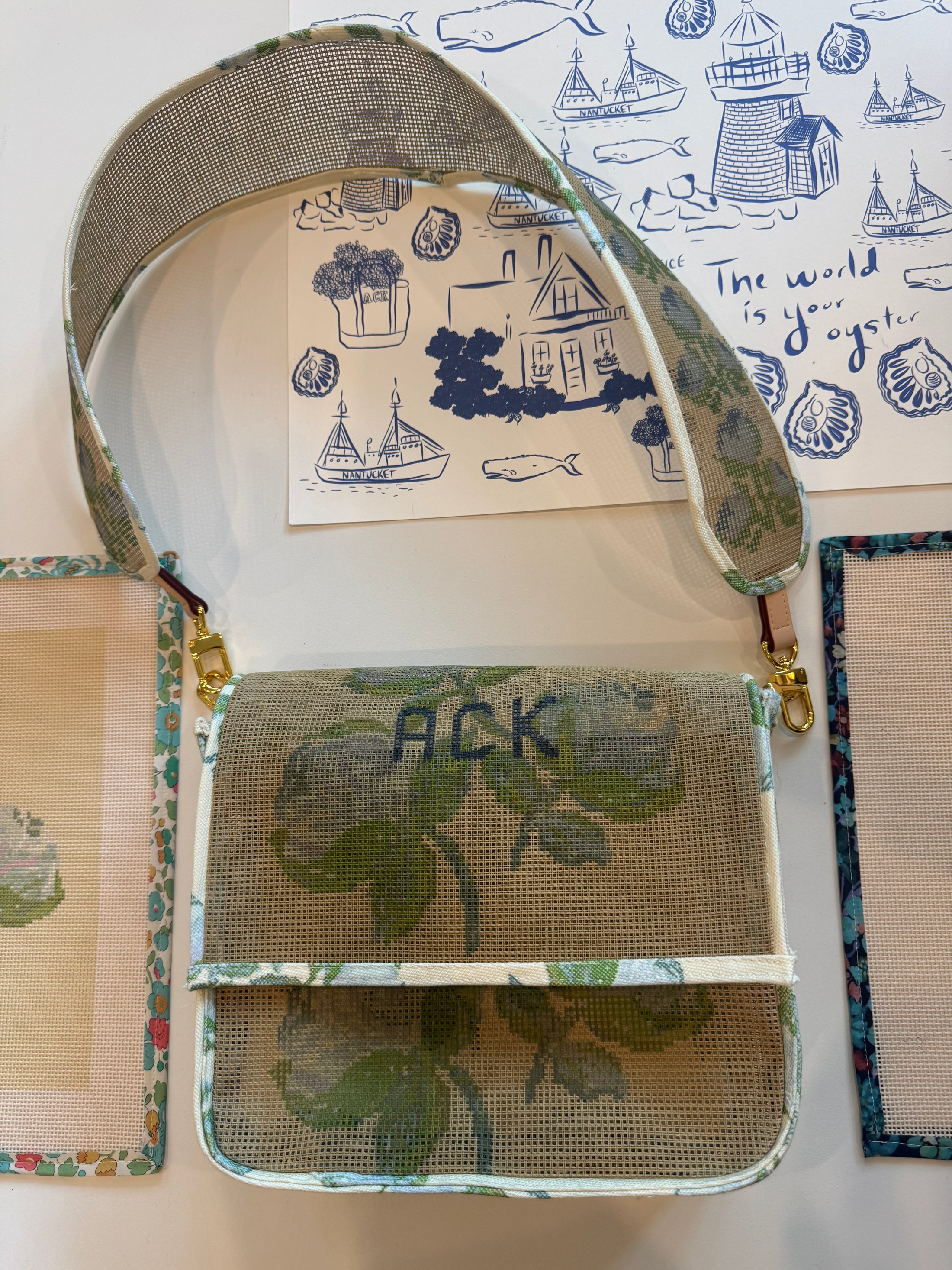 Custom Monogram Needlepoint Stitch Your Own Canvas Bag