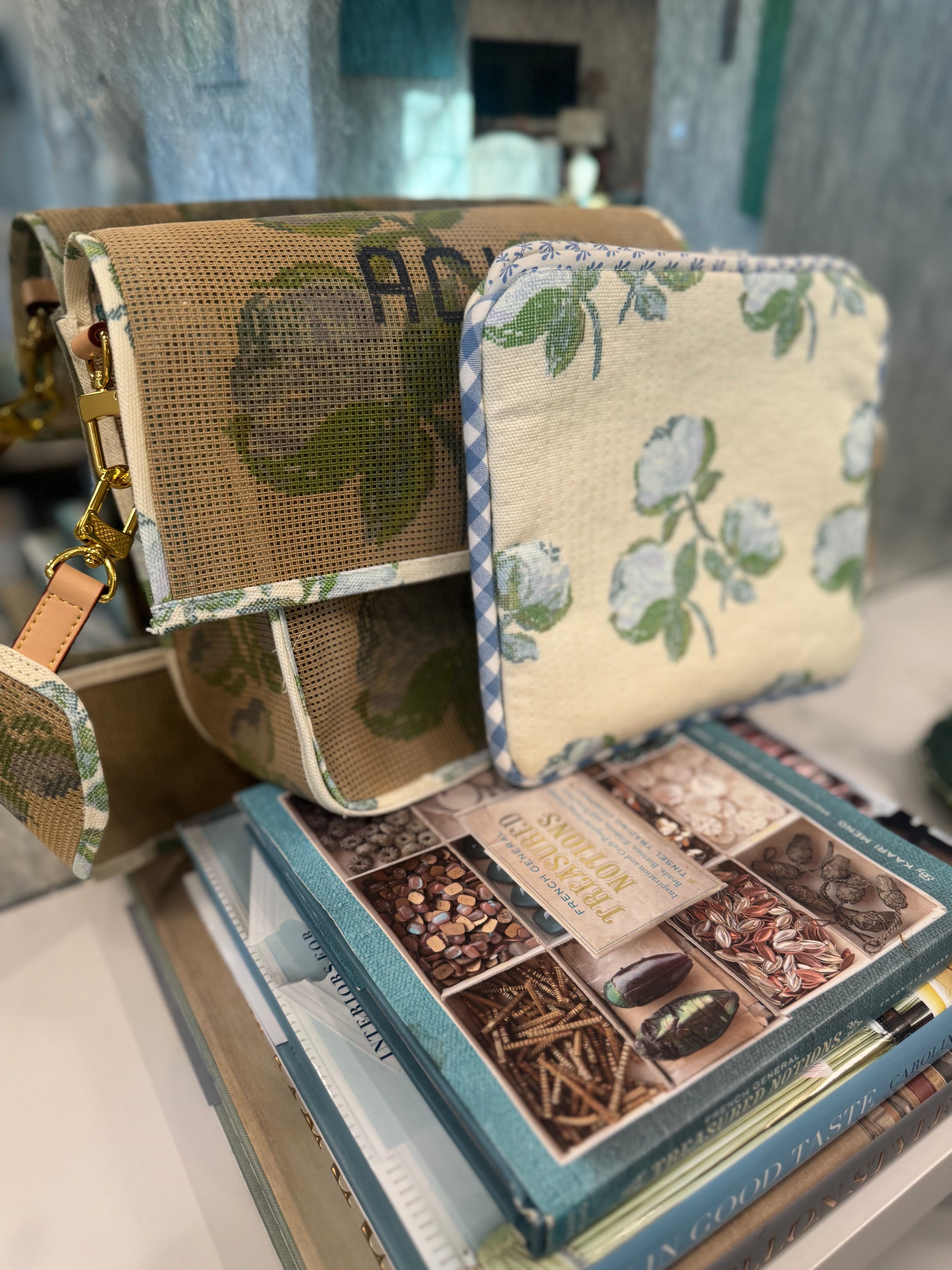 Custom Monogram Needlepoint Stitch Your Own Canvas Bag