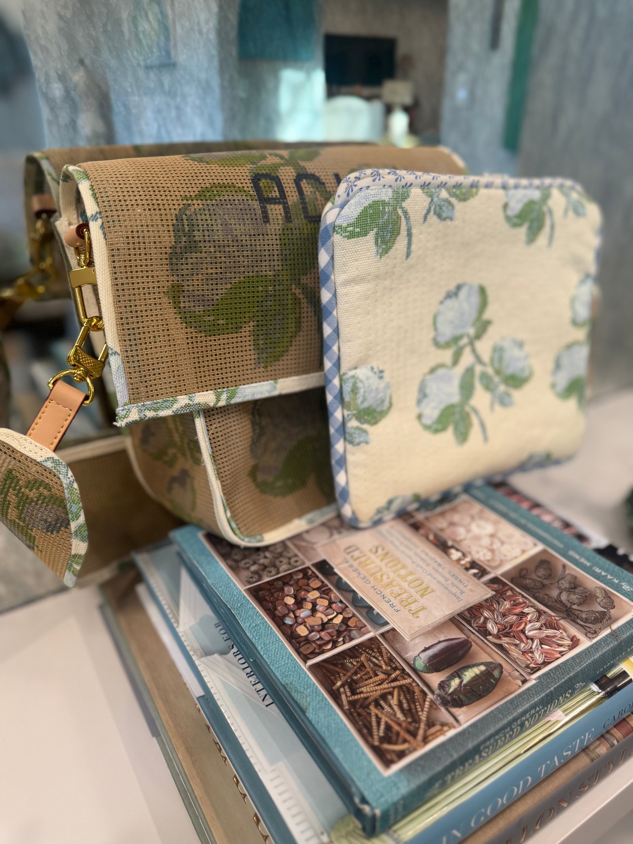 Custom Monogram Needlepoint Stitch Your Own Canvas Bag