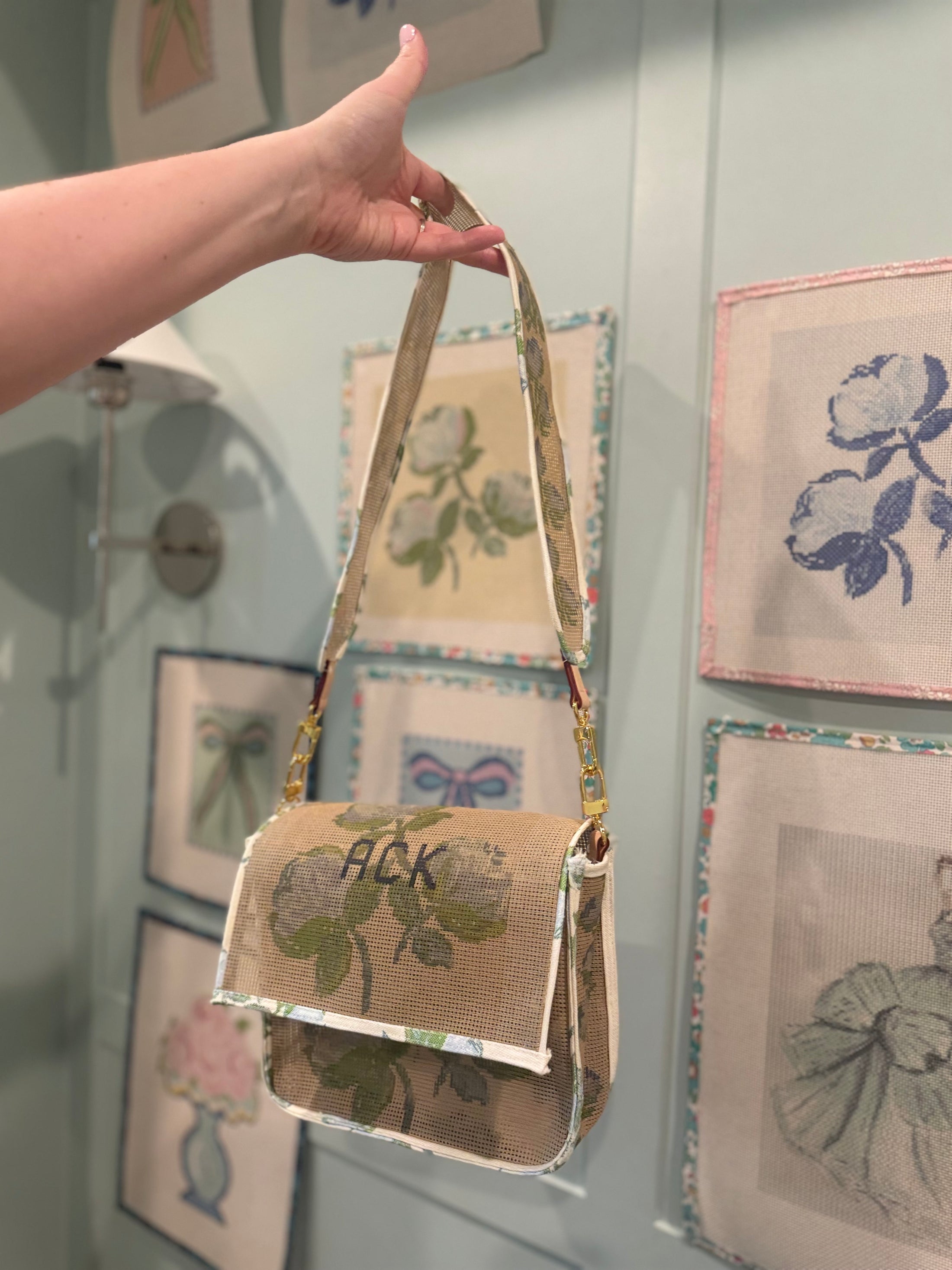 Custom Monogram Nantucket Needlepoint Stitch Your Own Canvas Bag