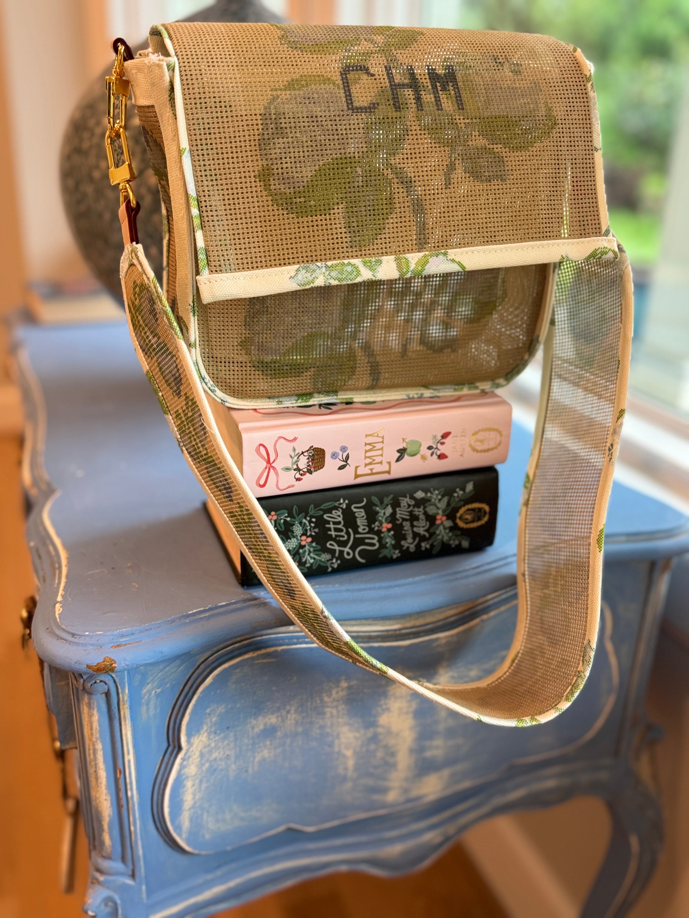 Custom Monogram Nantucket Needlepoint Stitch Your Own Canvas Bag