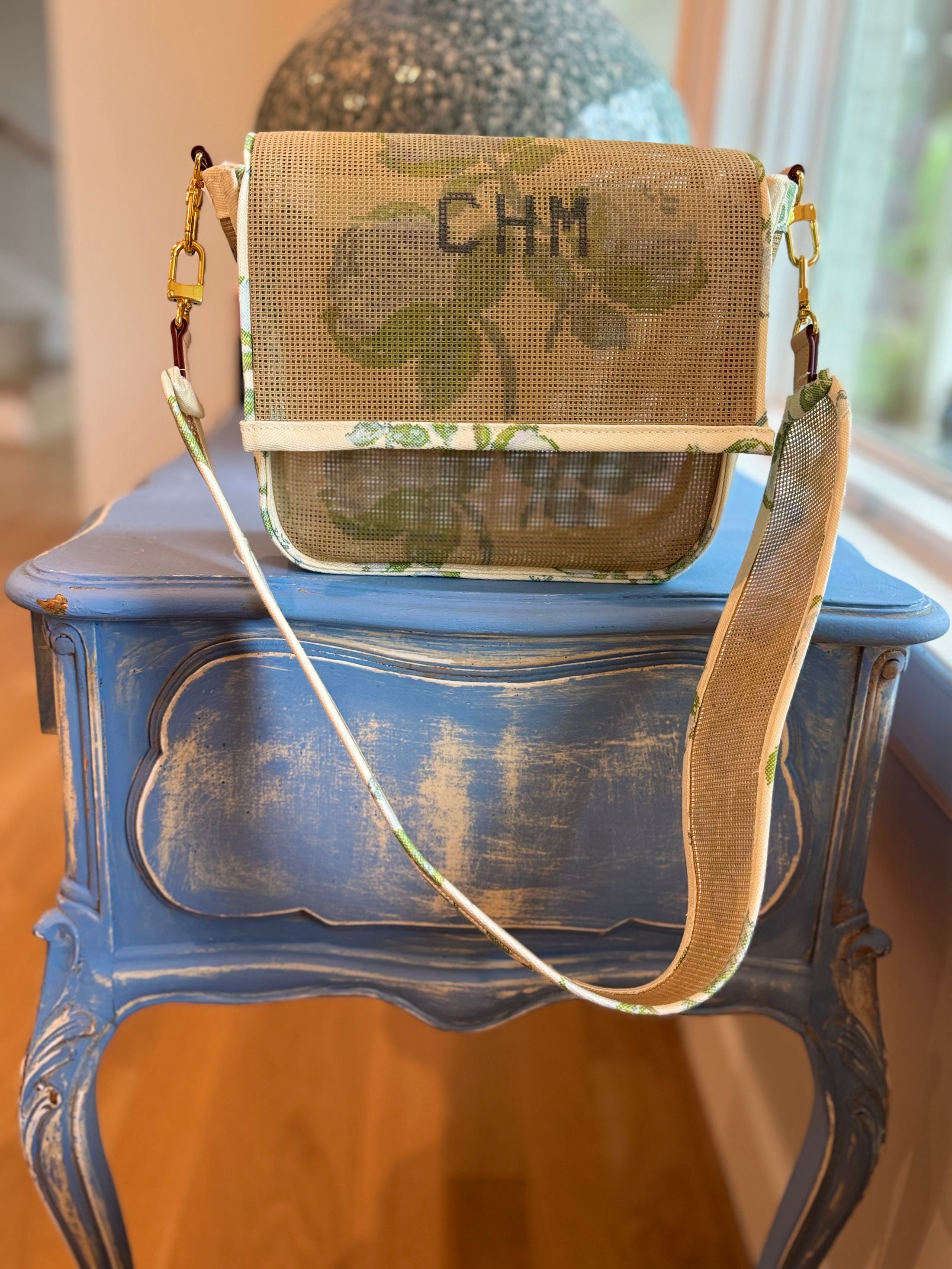 Custom Monogram Nantucket Needlepoint Stitch Your Own Canvas Bag
