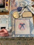 Load image into Gallery viewer, Bow Needlepoint Canvas 13 Count Beginner Ornament: Coastal Preppy Project, 4" Round
