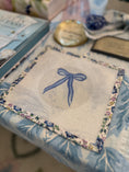 Load image into Gallery viewer, Bow Needlepoint Canvas 13 Count Beginner Ornament: Coastal Preppy Project, 4" Round
