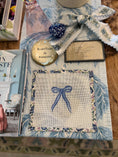 Load image into Gallery viewer, Bow Needlepoint Canvas 13 Count Beginner Ornament: Coastal Preppy Project, 4" Round
