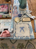 Load image into Gallery viewer, Bow Needlepoint Canvas 13 Count Beginner Ornament: Coastal Preppy Project, 4" Round
