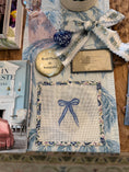 Load image into Gallery viewer, Bow Needlepoint Canvas 13 Count Beginner Ornament: Coastal Preppy Project, 4" Round

