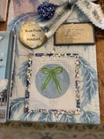 Load image into Gallery viewer, Bow Needlepoint Canvas 13 Count Beginner Ornament: Coastal Preppy Project, 4" Round
