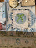 Load image into Gallery viewer, Bow Needlepoint Canvas 13 Count Beginner Ornament: Coastal Preppy Project, 4" Round
