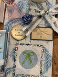 Load image into Gallery viewer, Bow Needlepoint Canvas 13 Count Beginner Ornament: Coastal Preppy Project, 4" Round

