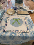Load image into Gallery viewer, Bow Needlepoint Canvas 13 Count Beginner Ornament: Coastal Preppy Project, 4" Round
