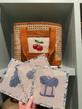 Load image into Gallery viewer, NEW 4" Small Coastal Boat Tote Bag full of Hydrangeas

