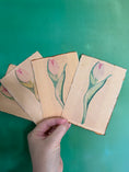 Load image into Gallery viewer, NEW Coastal Tulips Set of 4 Notecard Stationary
