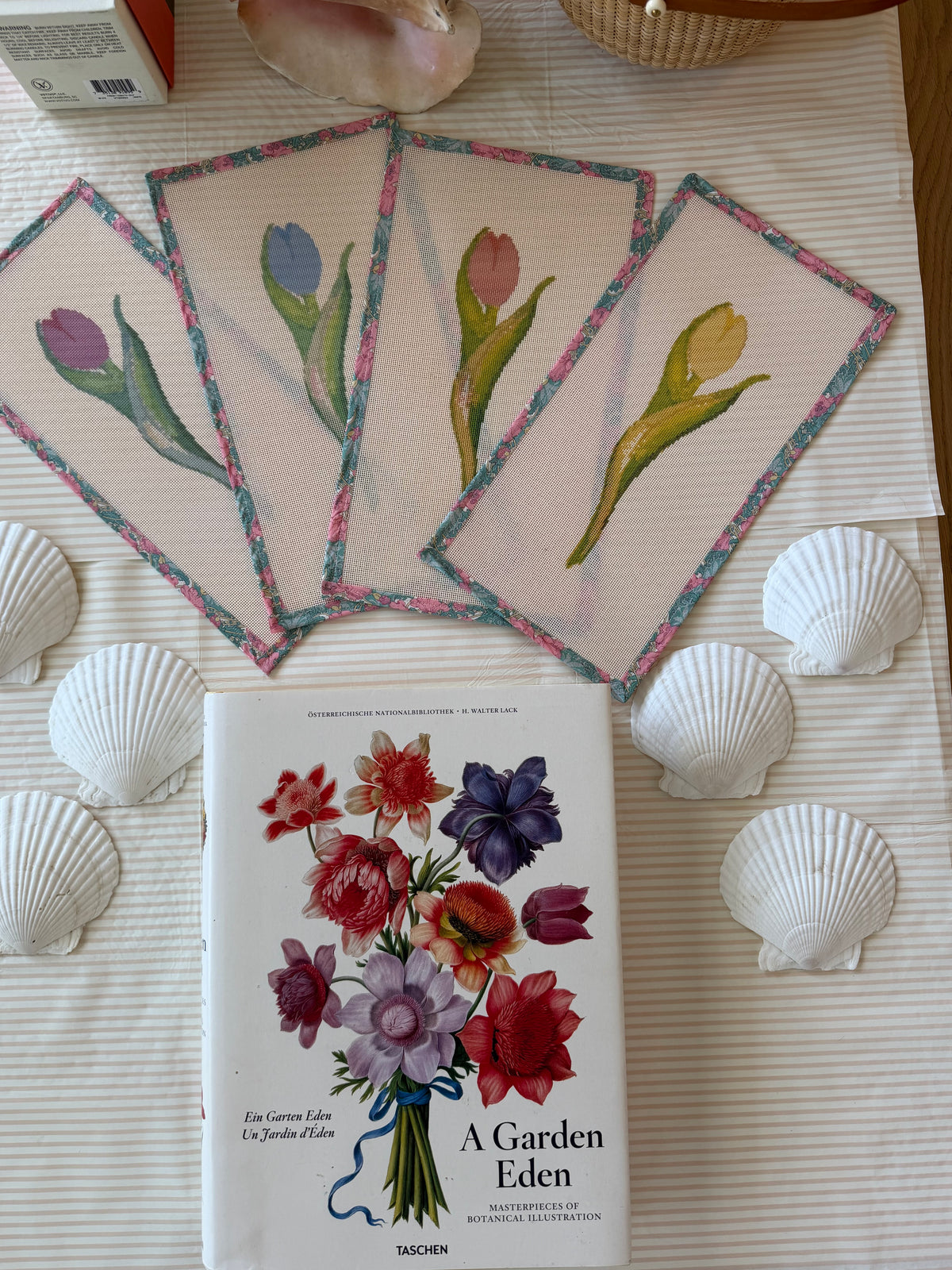 NEW Coastal Ava Beth Long Stem Tulip Needlepoint Canvas
