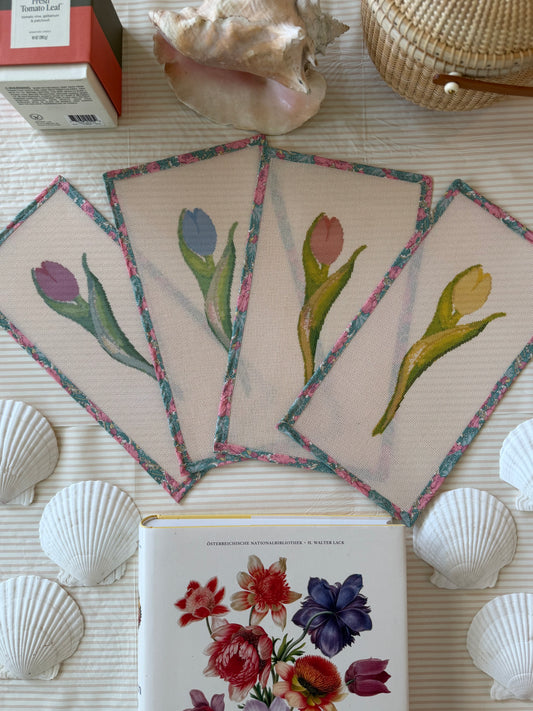 NEW Coastal Ava Beth Long Stem Tulip Needlepoint Canvas