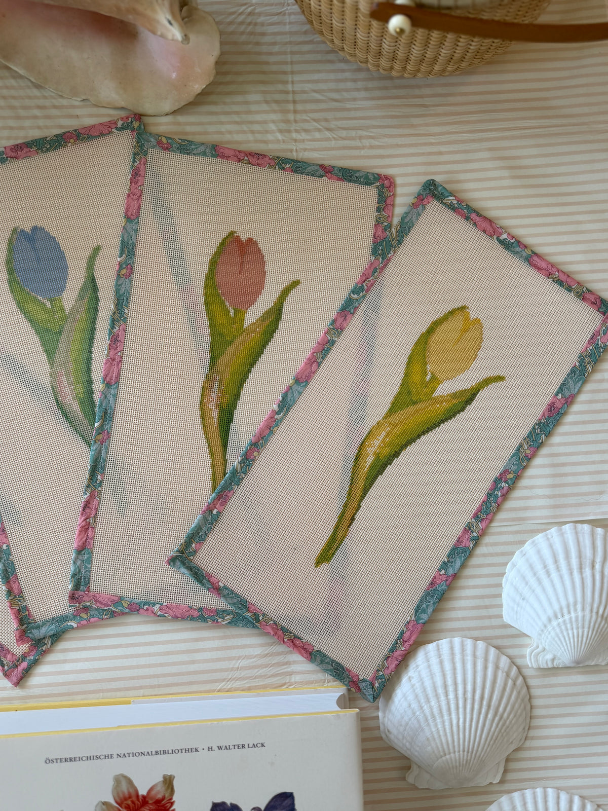NEW Coastal Ava Beth Long Stem Tulip Needlepoint Canvas