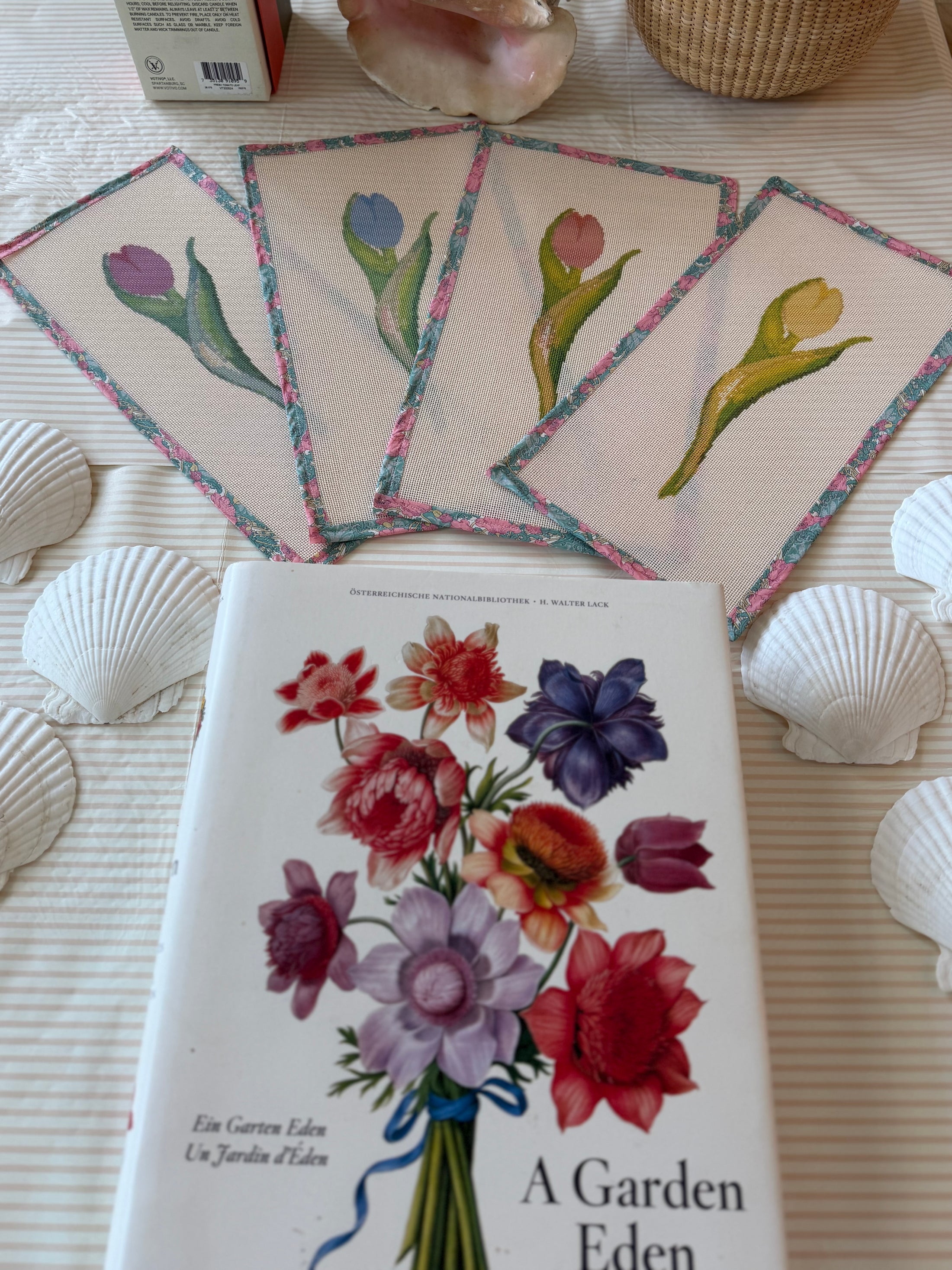 NEW Coastal Ava Beth Long Stem Tulip Needlepoint Canvas