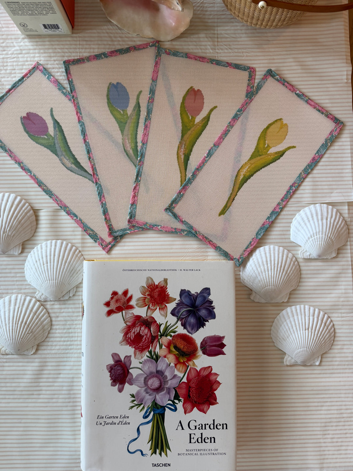 NEW Coastal Ava Beth Long Stem Tulip Needlepoint Canvas