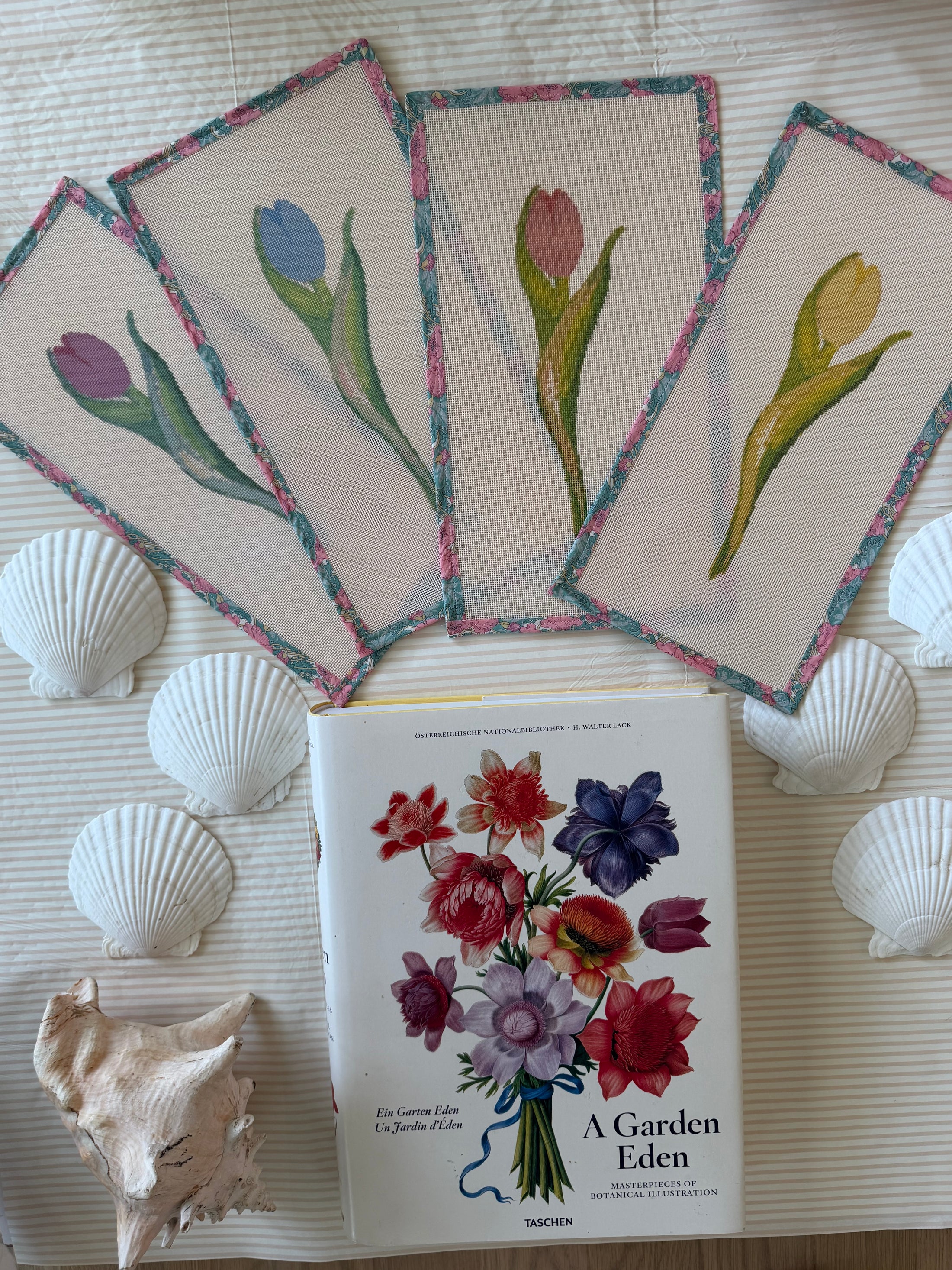 NEW Coastal Ava Beth Long Stem Tulip Needlepoint Canvas