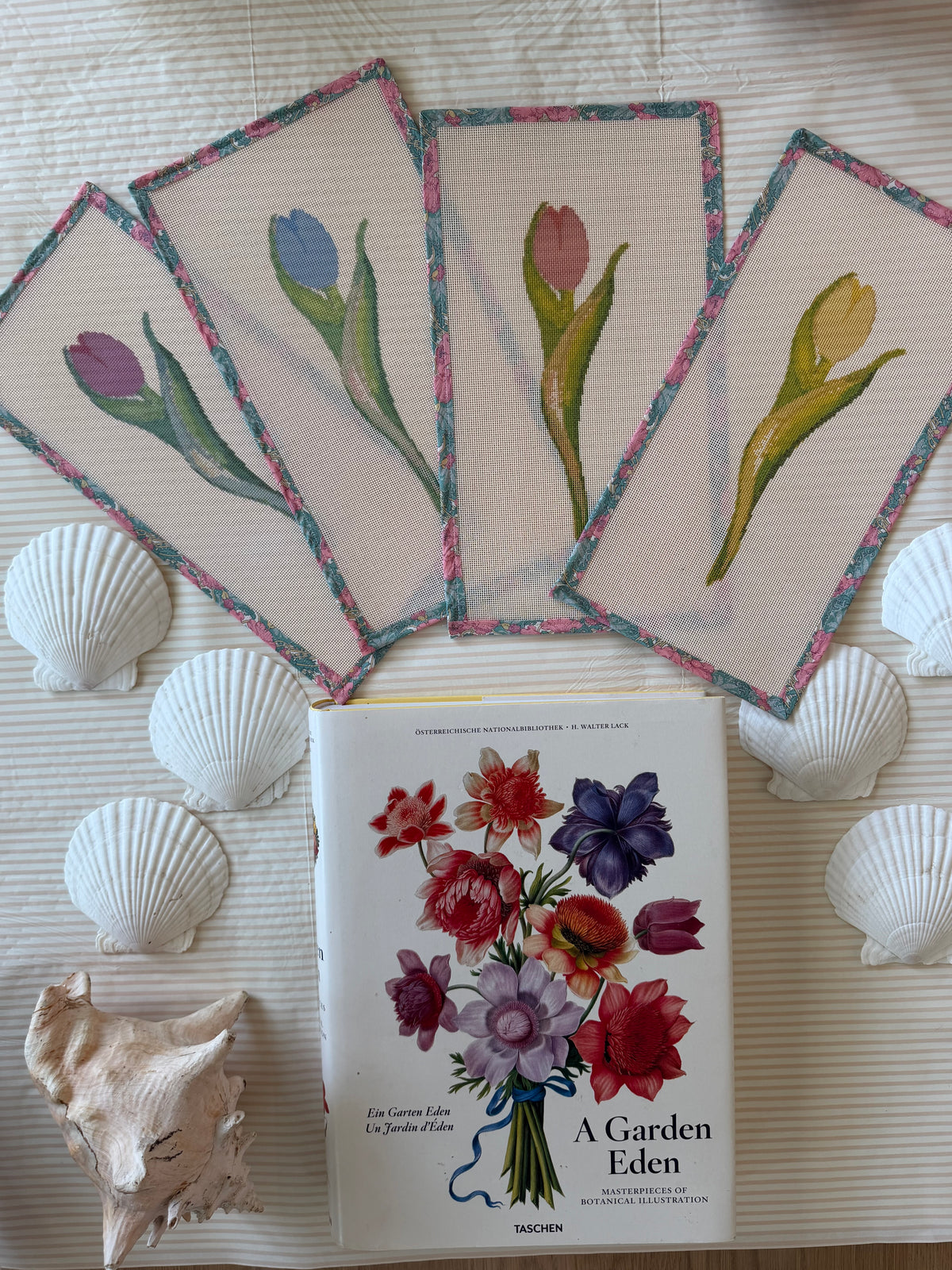 NEW Coastal Ava Beth Long Stem Tulip Needlepoint Canvas