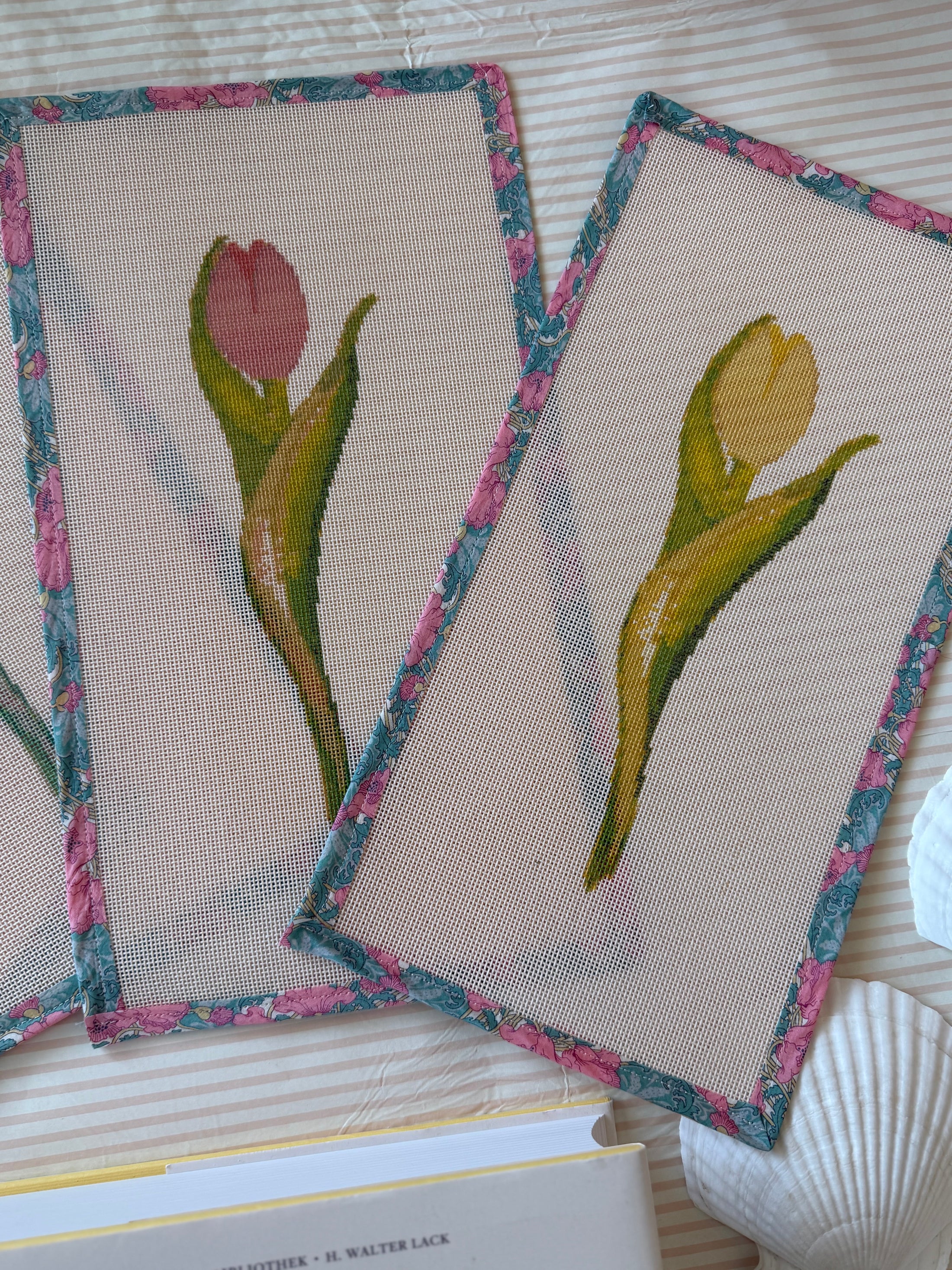 NEW Coastal Ava Beth Long Stem Tulip Needlepoint Canvas