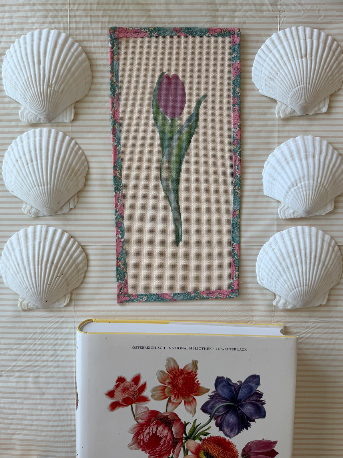 NEW Coastal Ava Beth Long Stem Tulip Needlepoint Canvas