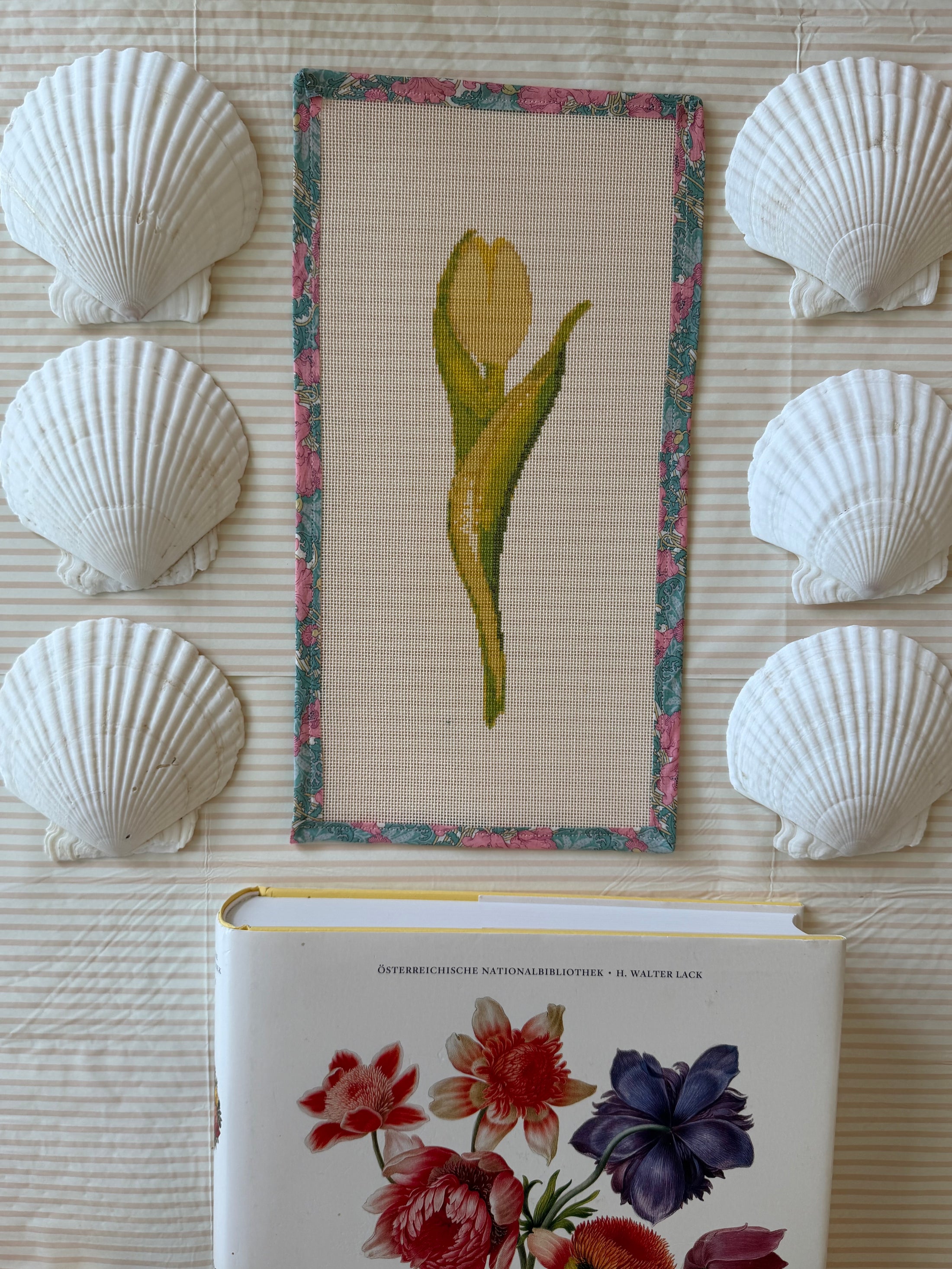 NEW Coastal Ava Beth Long Stem Tulip Needlepoint Canvas