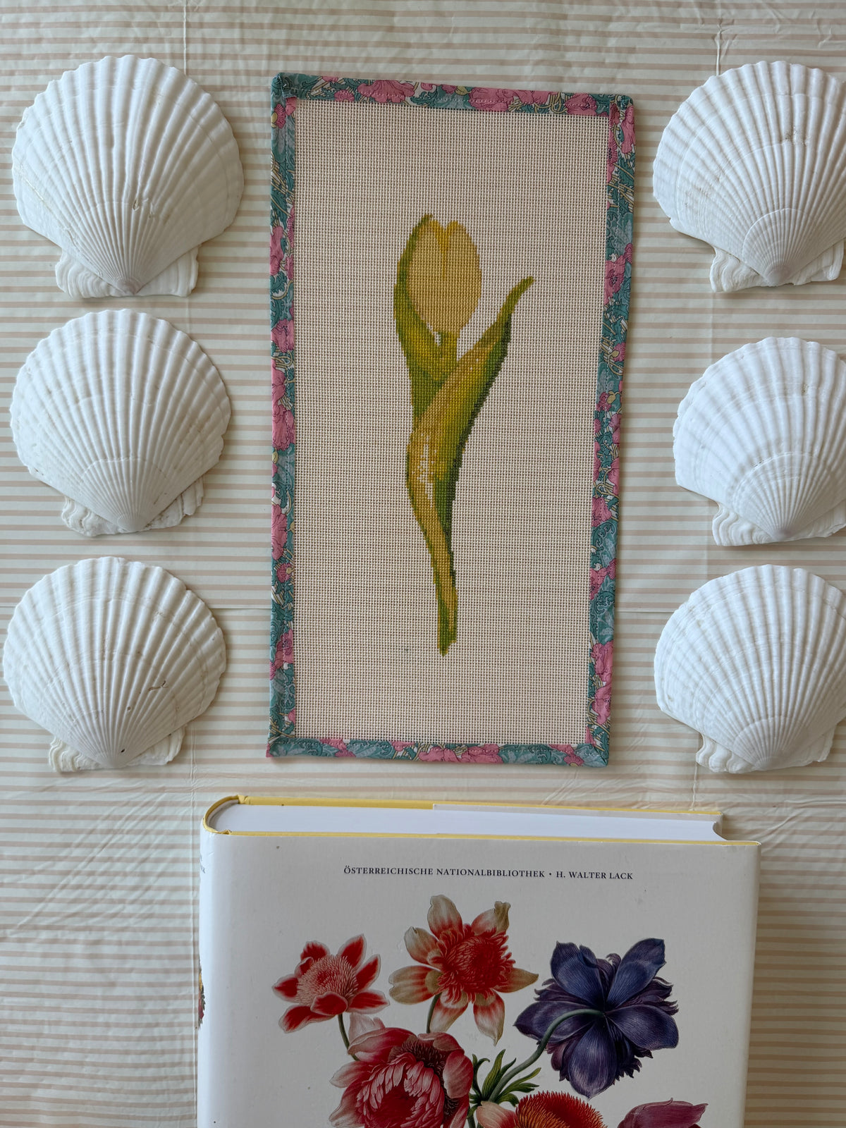 NEW Coastal Ava Beth Long Stem Tulip Needlepoint Canvas