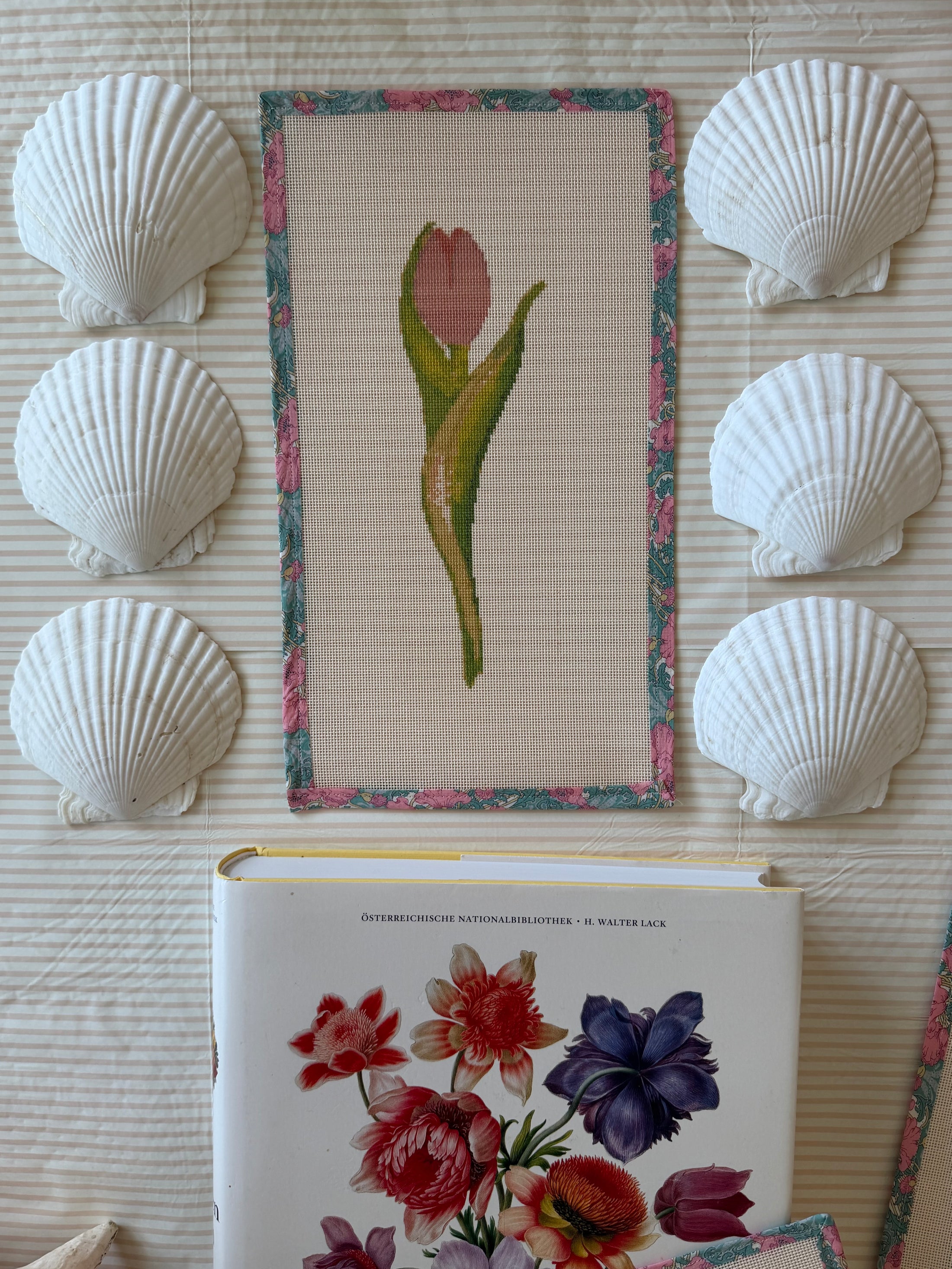 NEW Coastal Ava Beth Long Stem Tulip Needlepoint Canvas