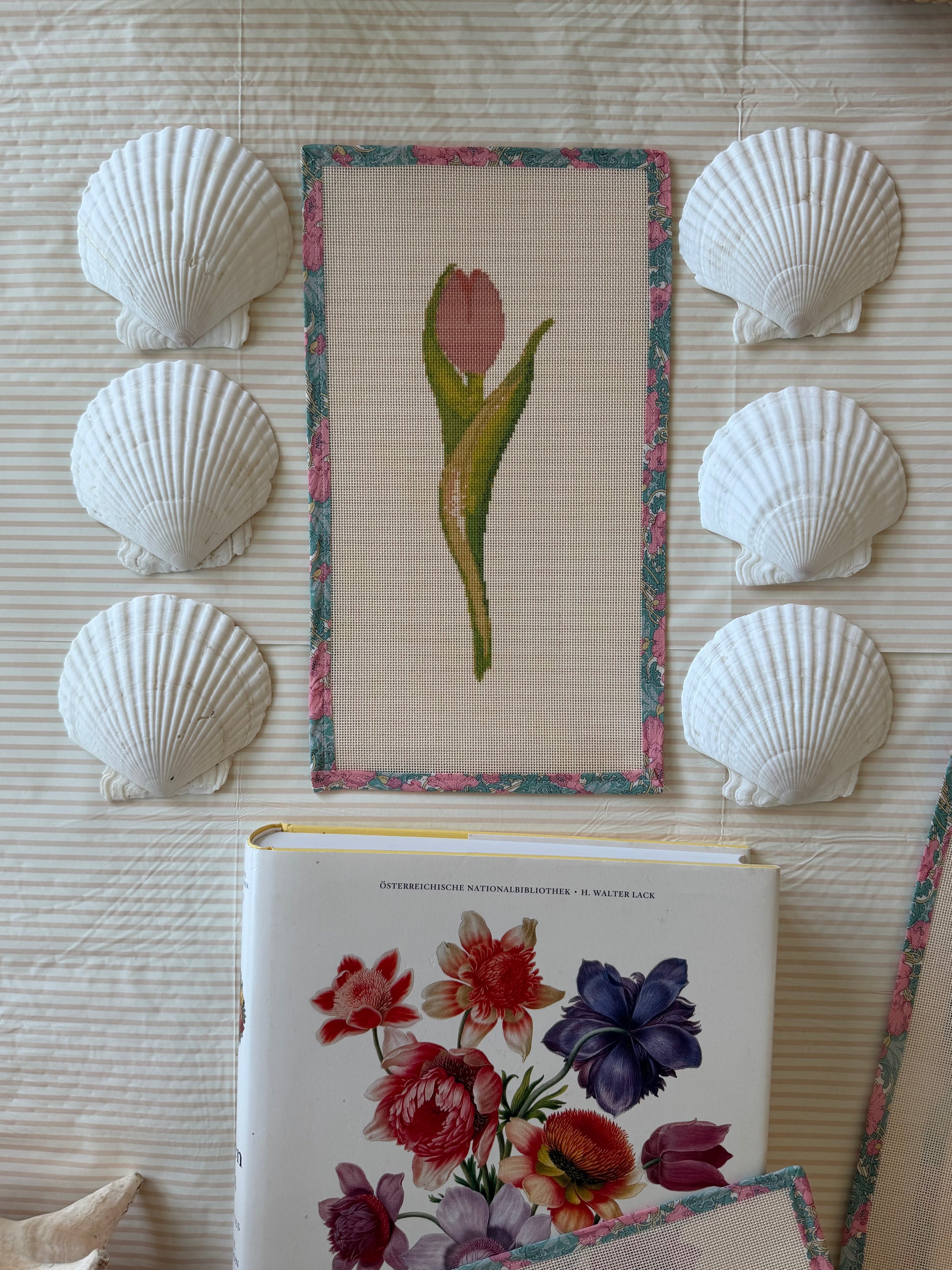 NEW Coastal Ava Beth Long Stem Tulip Needlepoint Canvas