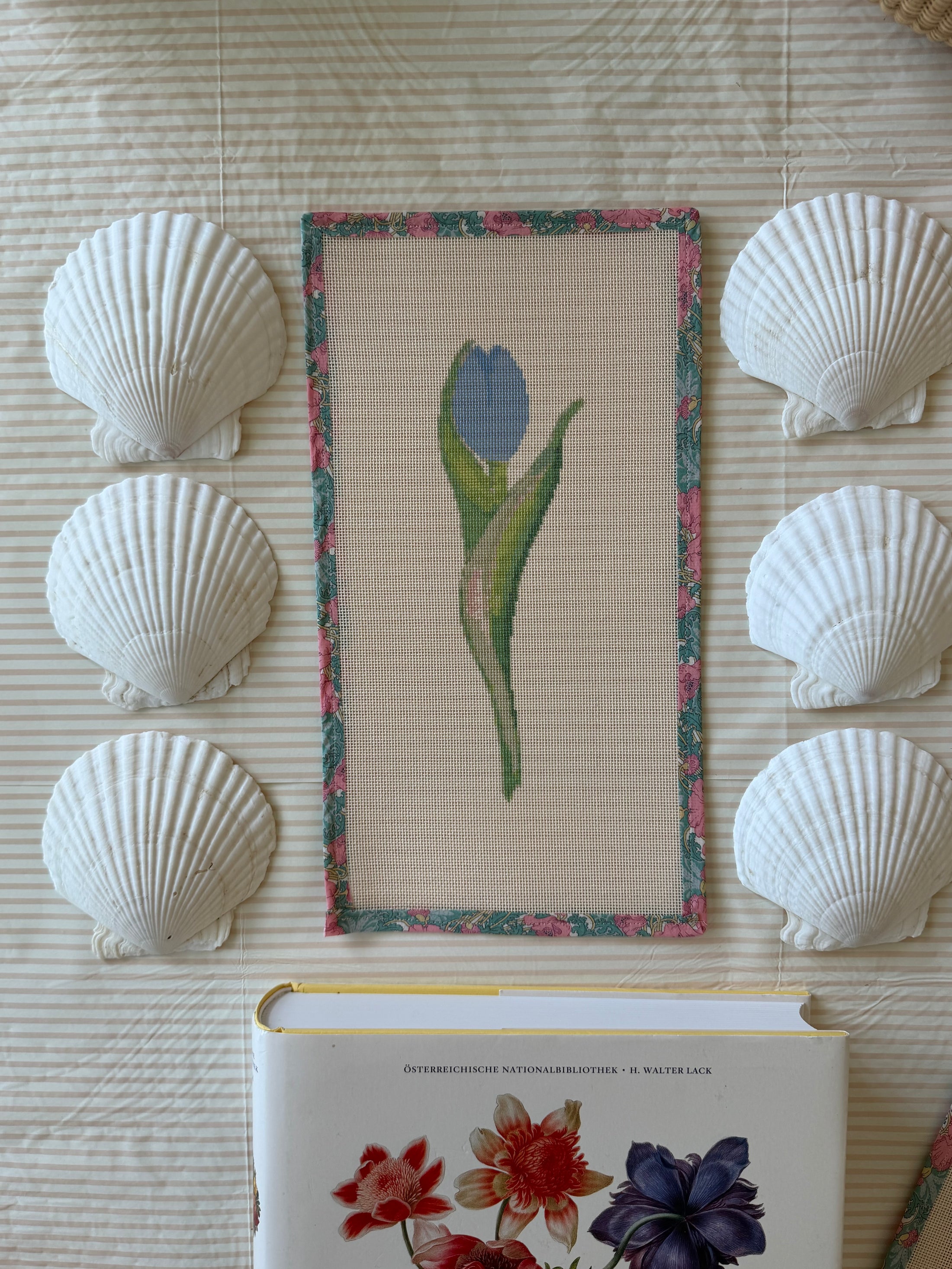 NEW Coastal Ava Beth Long Stem Tulip Needlepoint Canvas
