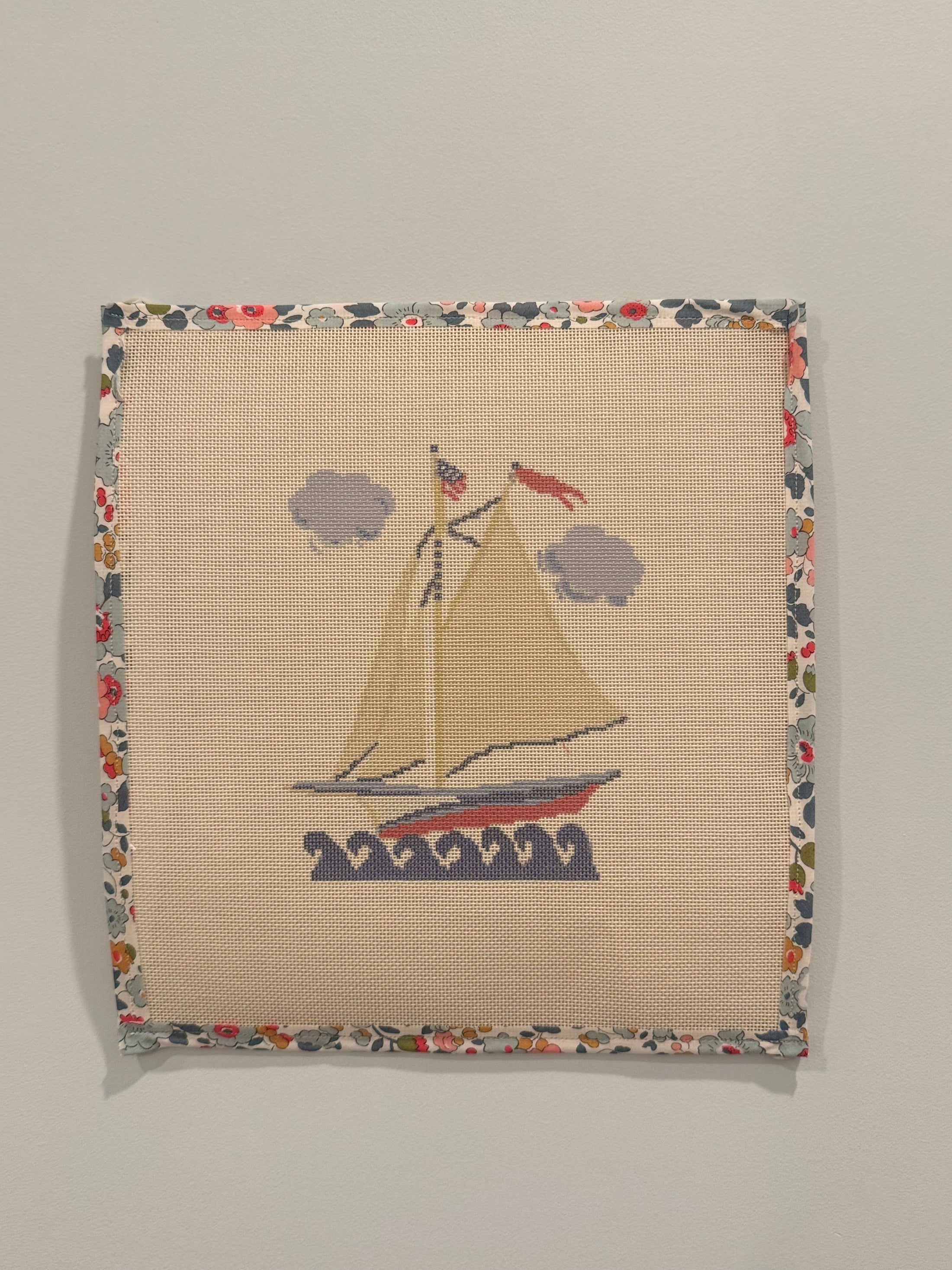 NEW Coastal Nantucket Sailboat Needlepoint Canvas