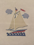 Load image into Gallery viewer, NEW Coastal Nantucket Sailboat Needlepoint Canvas
