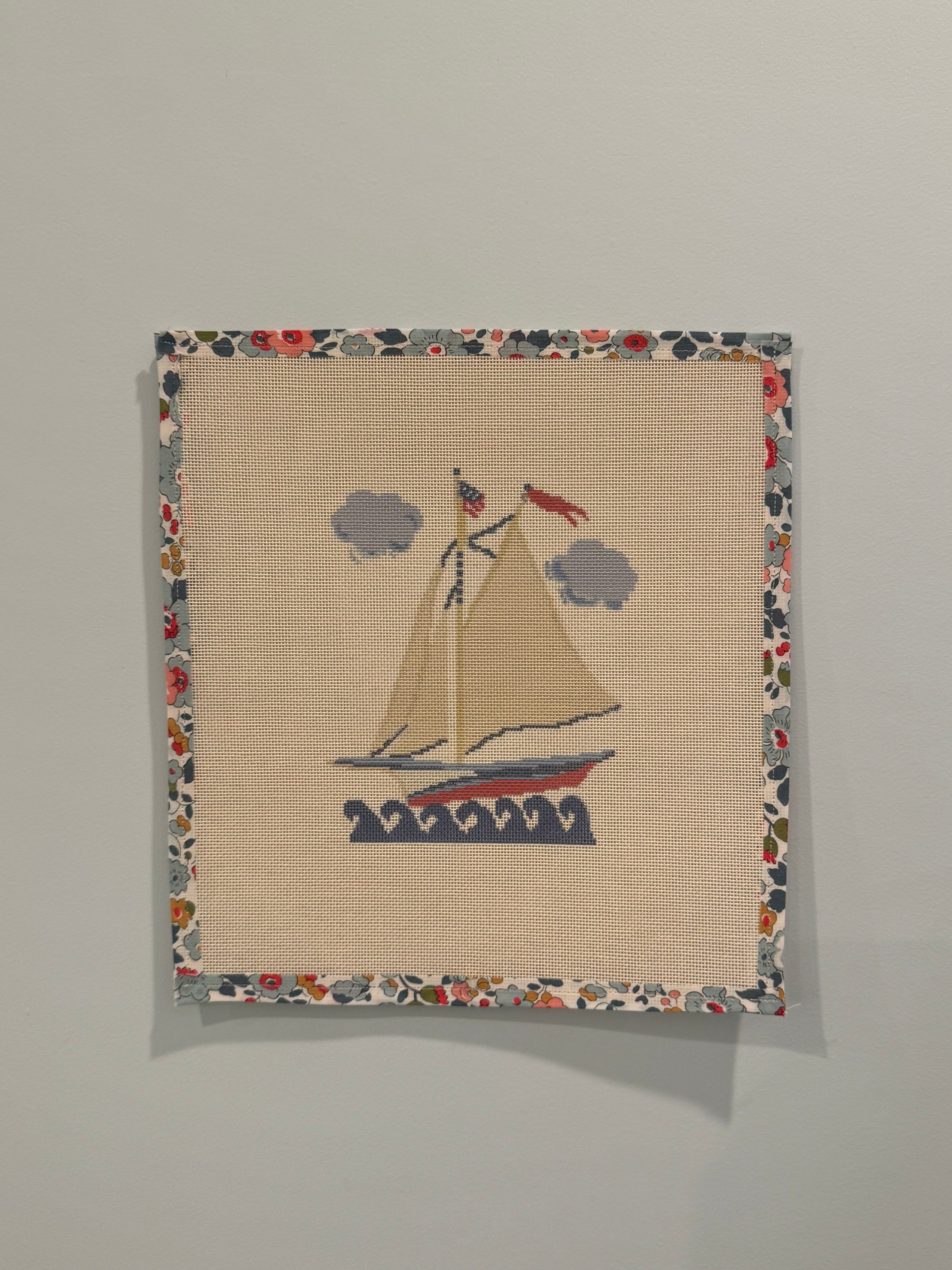 NEW Coastal Nantucket Sailboat Needlepoint Canvas